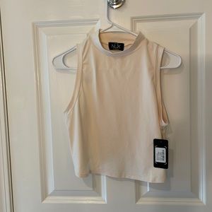 NUX Mock Crop tee with mesh back